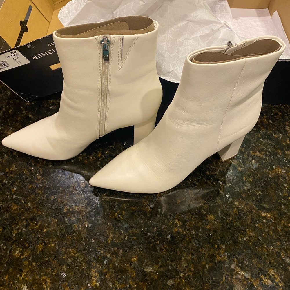 Marc Fisher Cream Ankle Boots